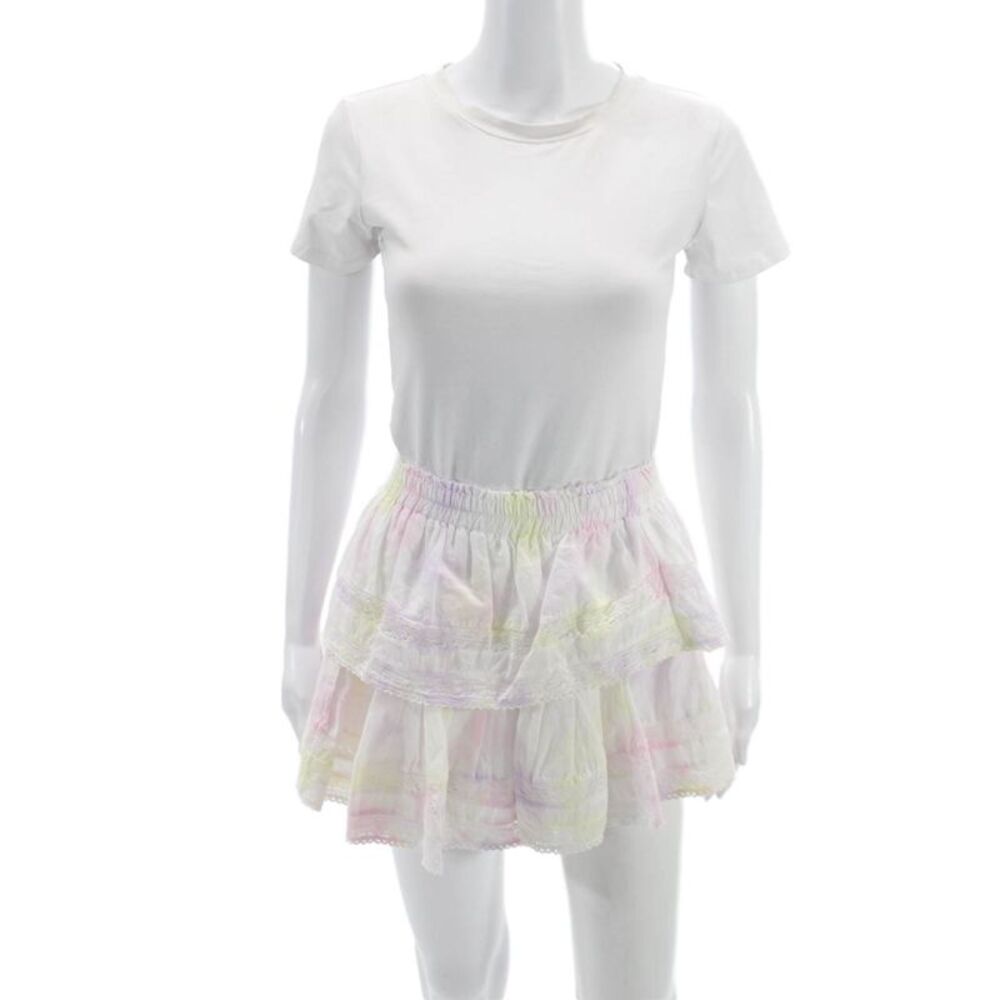 Love Shack Fancy Women Peasant Skirt Multicolor Cotton Short Size S
